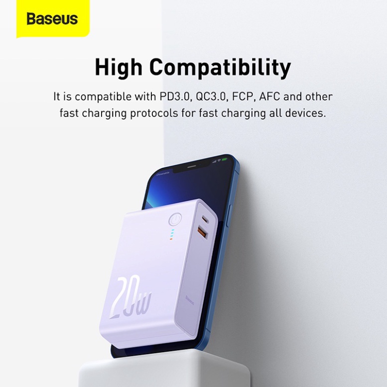 Đầu sạc Baseus 20W 10000mAh 2 cổng chuyển đổi có tích hợp sạc dự phòng