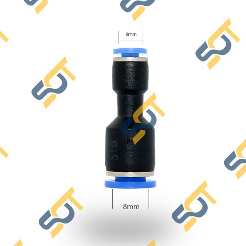 Hai Đầu Nối Nhanh Cắm Ống Thu Đầu To Đầu Bé Nối Ống Nhựa Pu Khí Nén Chất Lỏng Phun Sương Hơi Nước - PG 1 Chạm