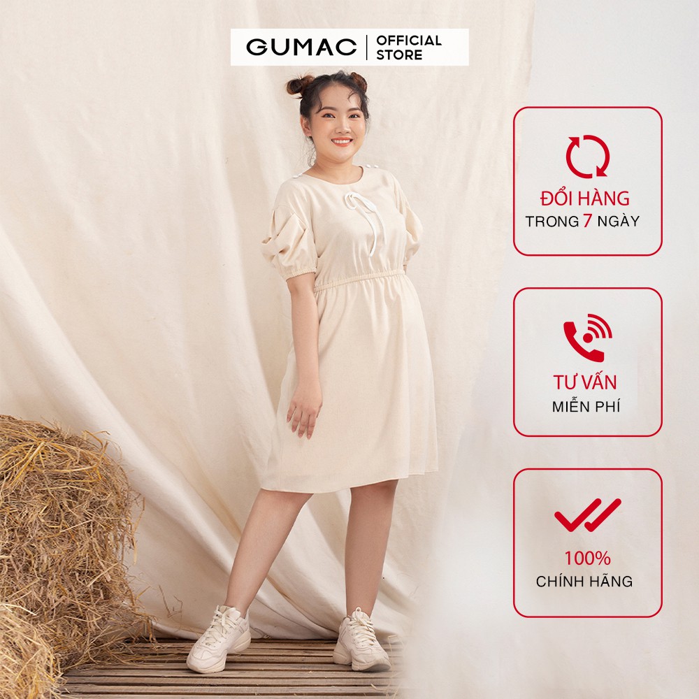 [Mã WABRGULUV giảm tới 100K đơn 249K] Đầm suông nữ oversize 4 nút bọc DA10121 GUMAC
