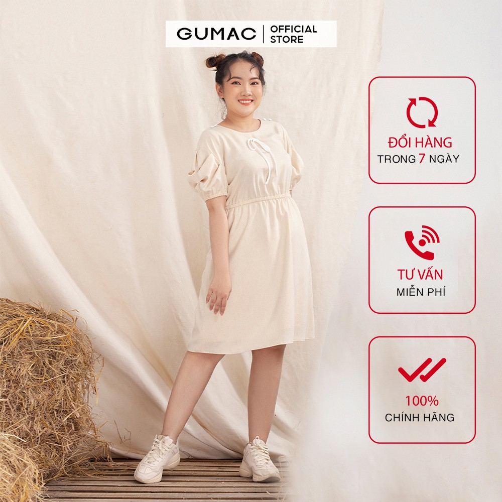 [Mã WABRGU72 giảm 10% tối đa 50k đơn 250k] Đầm suông nữ oversize 4 nút bọc DA10121 GUMAC