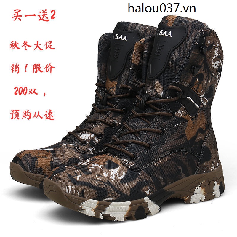 Giày boot Martin thể thao cổ cao họa tiết rằn ri thoáng khí thời trang xuân thu cho nam
