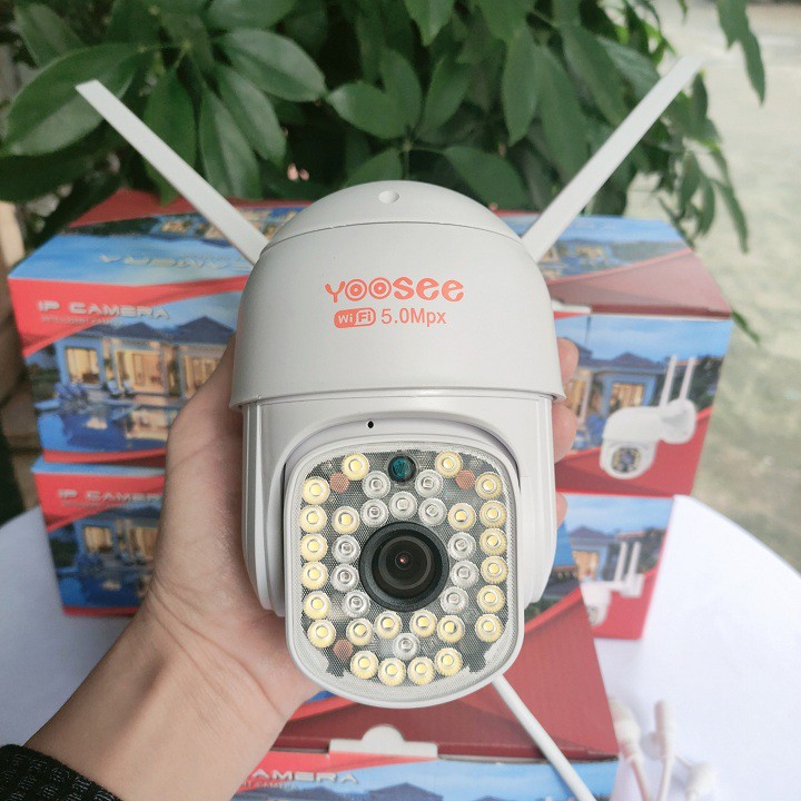 Camera ngoài trời yoosee Ptz 36led 5.0Mpx quay quét 360 độ siêu nét, đàm thoại 2 chiều, có màu ban đêm