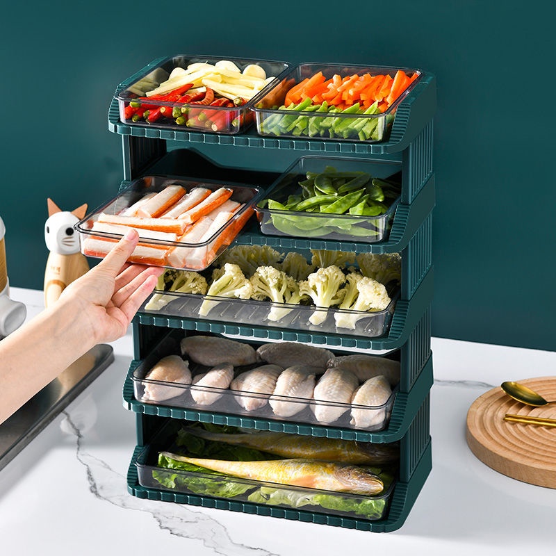 Hàng Có Sẵn Bán Chạy Khay Đựng Thực Phẩm Nhiều Tầng Thoát Nước Nóng Đa Năng Cho Nhà Bếp Gia Đình