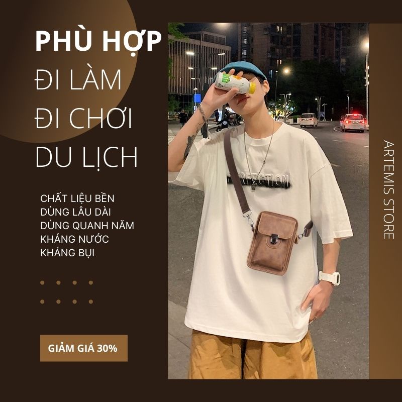 Túi xách nam ⚡FREESHIP⚡da đeo chéo vai hiện đại lịch lãm cao cấp, lịch lãm, bền, đẹp. BH 12 th Tặng Vớ nam 86U2