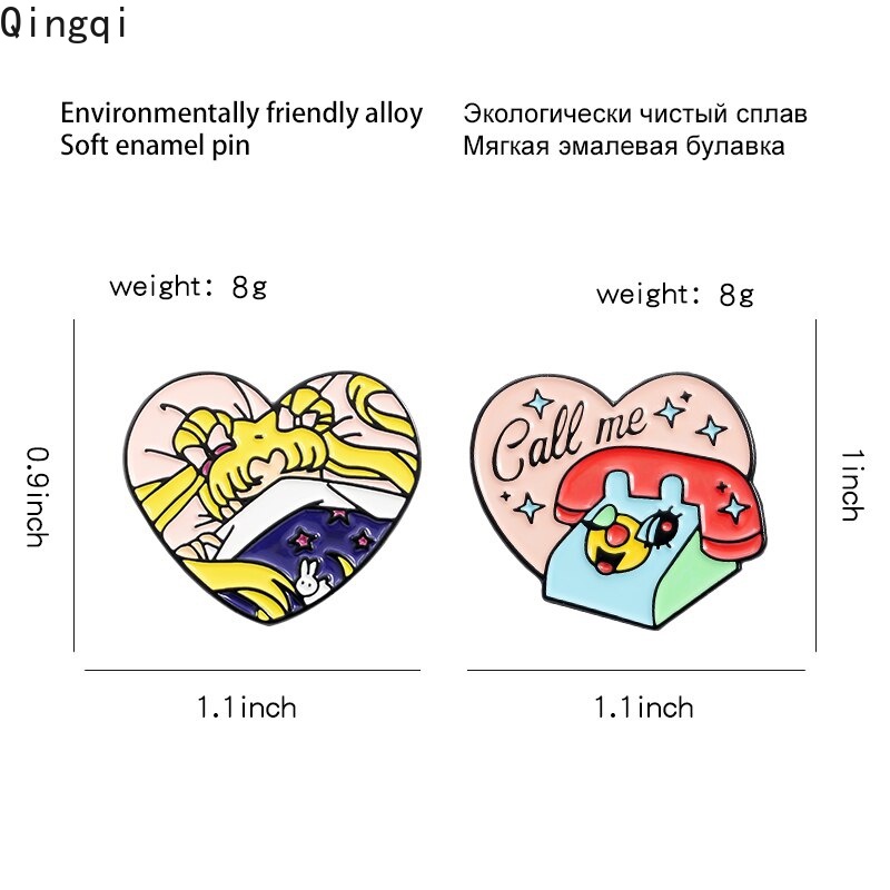 Ghim cài áo Miss Zoe tráng men hoạt hình kiểu Nhật Bản dễ thương