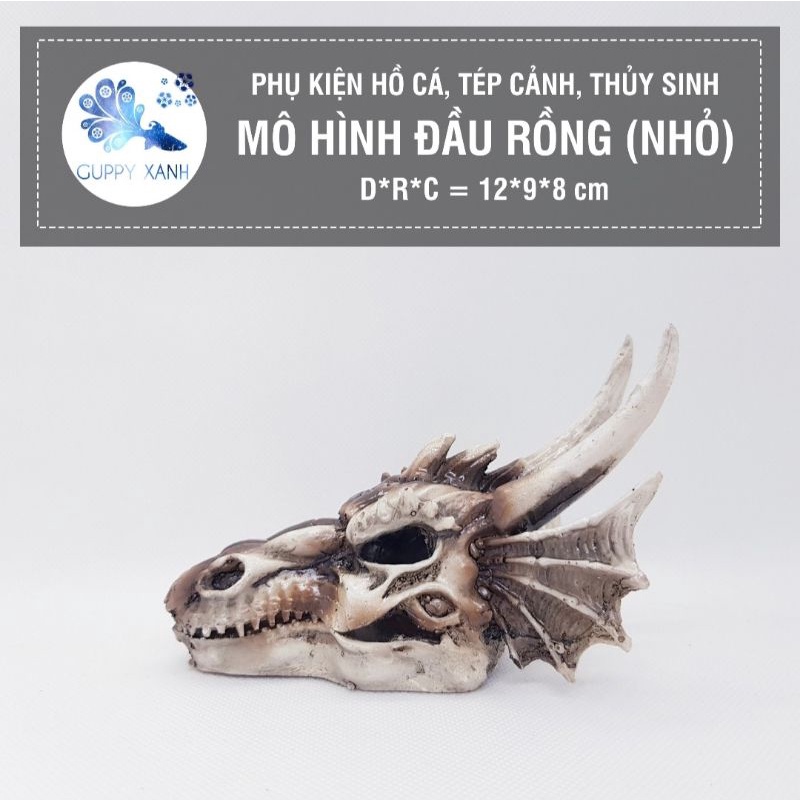 Đồ trang trí đầu lâu rồng trang trí bể cá lóc , hồ thủy sinh