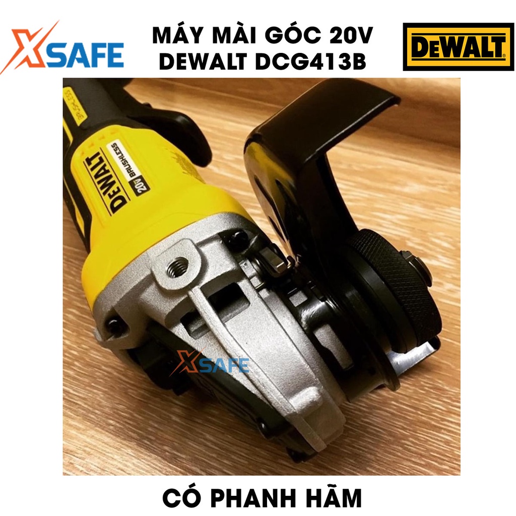 Máy mài góc 20V Max DEWALT DCG413B Máy mài cầm tay DeWalt bộ ly hợp bảo vệ quá tải, có đèn LED, động cơ không chổi than