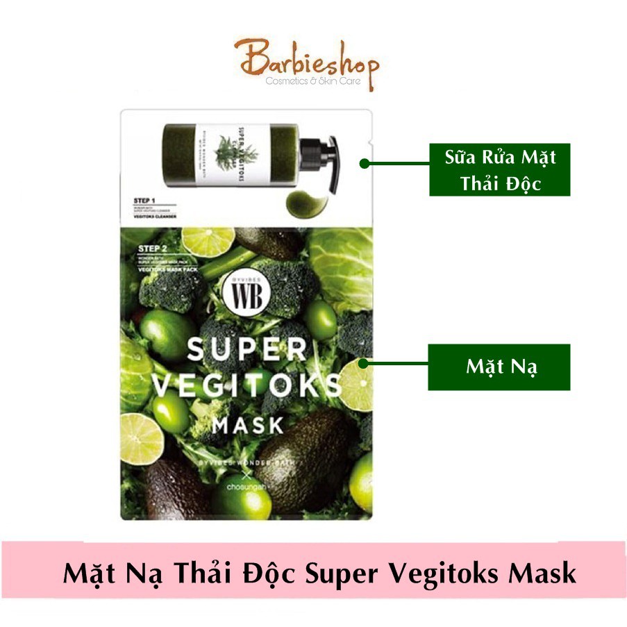 Mặt nạ thải độc rau củ 2 bước Super Vegitoks Mask