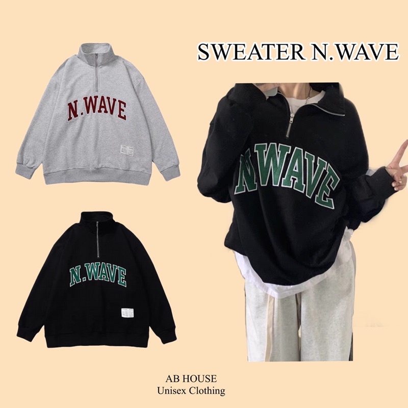 [Mã 12FASHIONSALE giảm 12% đơn 99K] Áo Sweater Nỉ Bông N.WAVE Unisex Nam Nữ (Ảnh thật/ Có Sẵn) | BigBuy360 - bigbuy360.vn