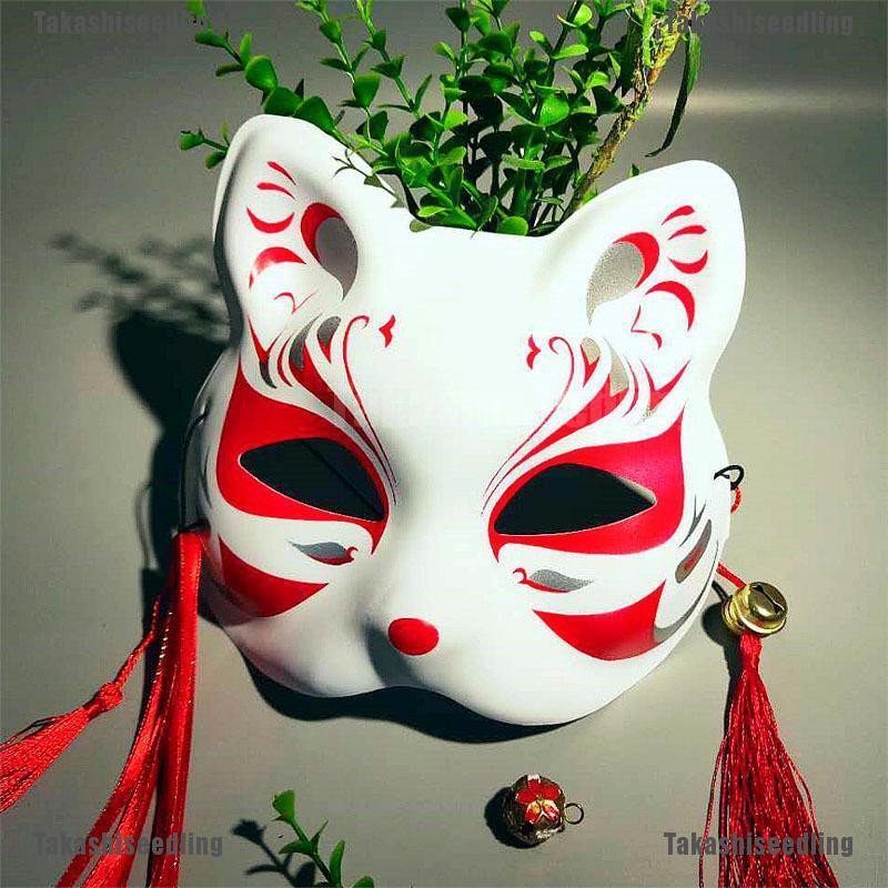 Mặt nạ cáo Kitsune phong cách Nhật Bản chuyên dụng để hóa trang Halloween
