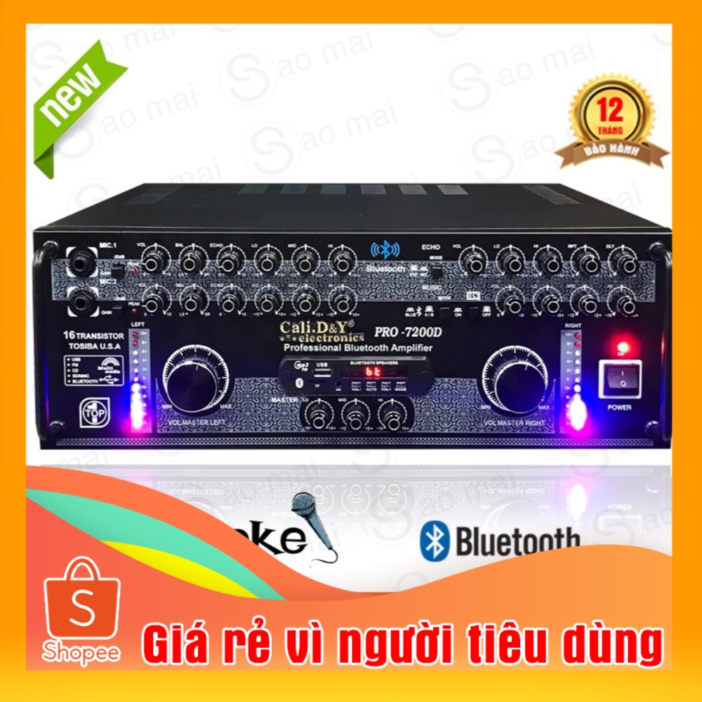 Amply 16 sò to, Ampli Bluetooth Sân Khấu Karaoke Hội Thảo Gia Đình Cali.D&amp;Y PRO-7200