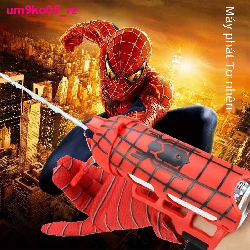 đồ sơ sinhSpiderman launcher công nghệ đen spinner đồ chơi xịt găng tay mạng nhện bằng cổ