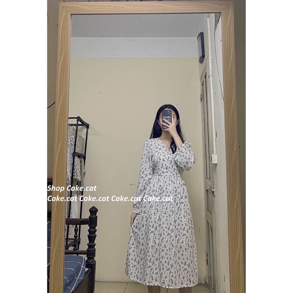 Đầm hoa nhí dài tay Hàn Quốc