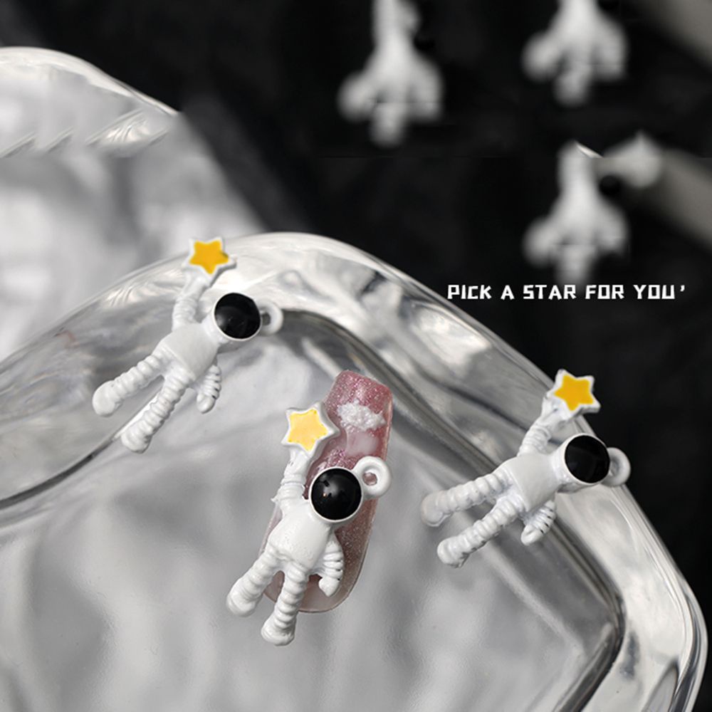 Phụ Kiện Trang Trí Móng Tay Nghệ Thuật Hình Phi Hành Gia Hoạt Hình 3D Sáng Tạo Diy