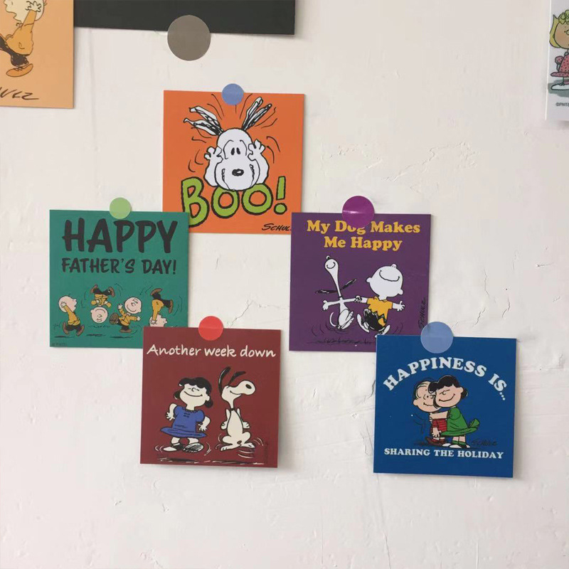 1 Bộ Sticker Dán Tường Hình Chú Chó Snoopy Dễ Thương