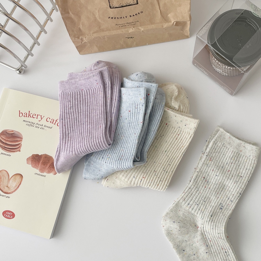 Tất/vớ trơn cao cổ màu muối tiêu