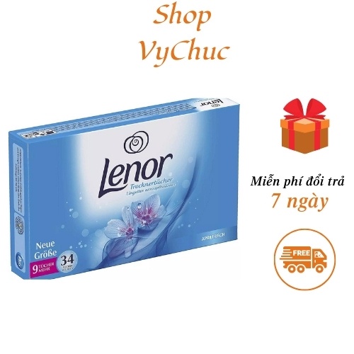 Giấy thơm quần áo Lenor, lưu hương thơm quần áo lên đến 48 tiếng, hàng nhập khẩu Đức hộp 34 tờ