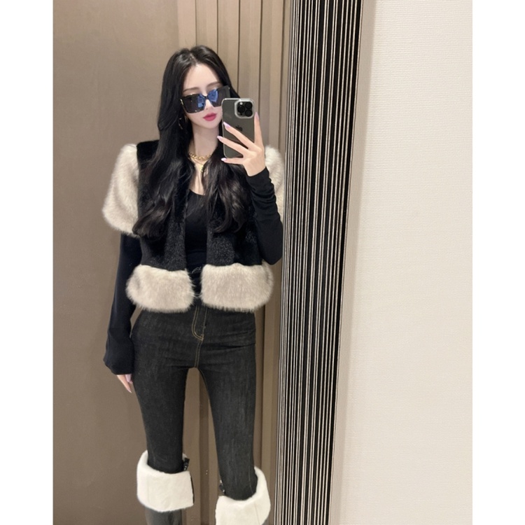 Cocory vn Áo Croptop Tay Dài Cổ Chữ U Màu Trơn Thiết Kế Độc Đáo Thời Trang Quyến Rũ Cho Nữ