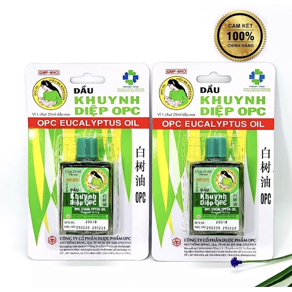 Dầu Khuynh Diệp OPC Chai 25ml, Nước Dầu Màu Xanh