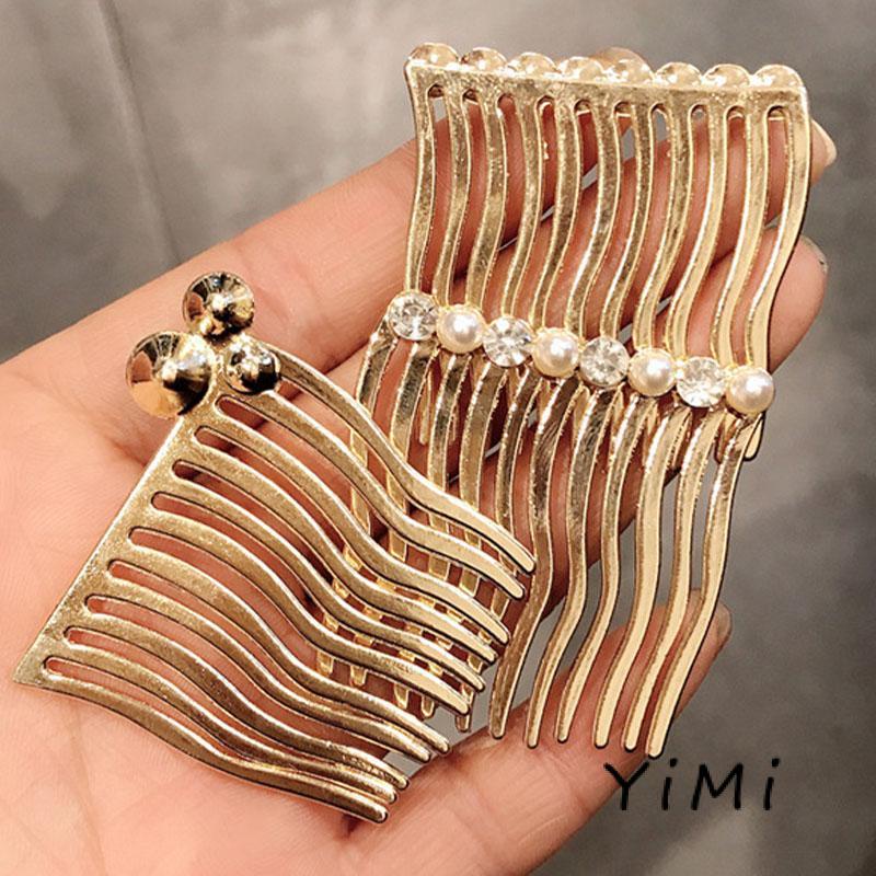 Lược Cài Tóc Đính Ngọc Trai Nhân Tạo Thiết Kế Đơn Giản Phong Cách Hàn Quốc