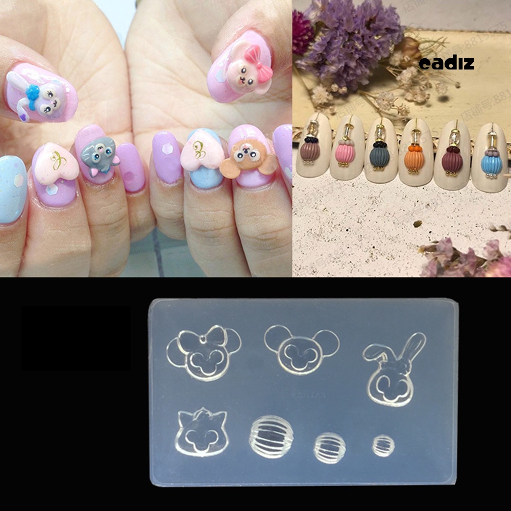 Khuôn Silicone Tạo Hình Làm Móng Hình Mèo