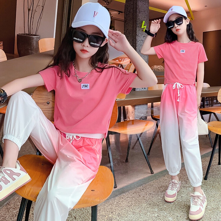 Set Đồ Mùa Hè Hai Món Màu Sắc Gradient Thời Trang Dành Cho Bé Gái