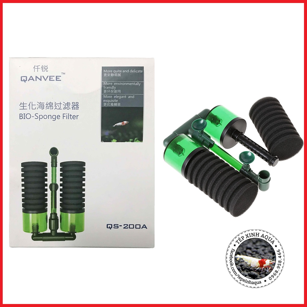 - Lọc Bio đôi sủi vi sinh cho bể tép cảnh QS200, QS200A - Tép Xinh Aqua