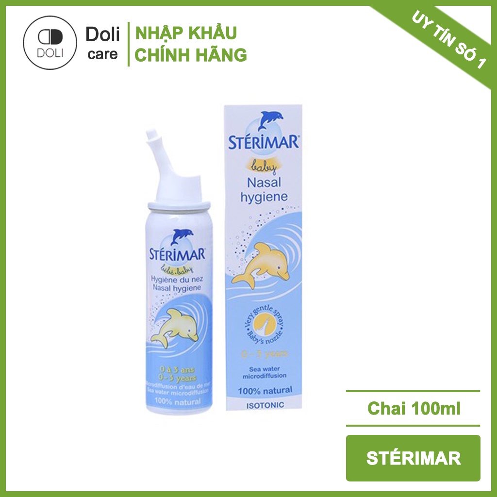 Xịt Mũi Muối Biển Cá Heo Sterimar Baby Nhập Khẩu Pháp Cho Bé 0 - 3 Tuổi