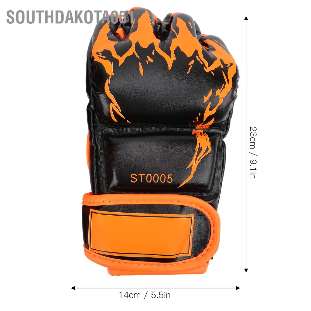 Găng tay đấm bốc hở ngón cao cấp Bằng Da PU - Thiết bị đấm bốc dành cho boxing, mma, đối kháng, sparring, trainning Chuyên Nghiệp