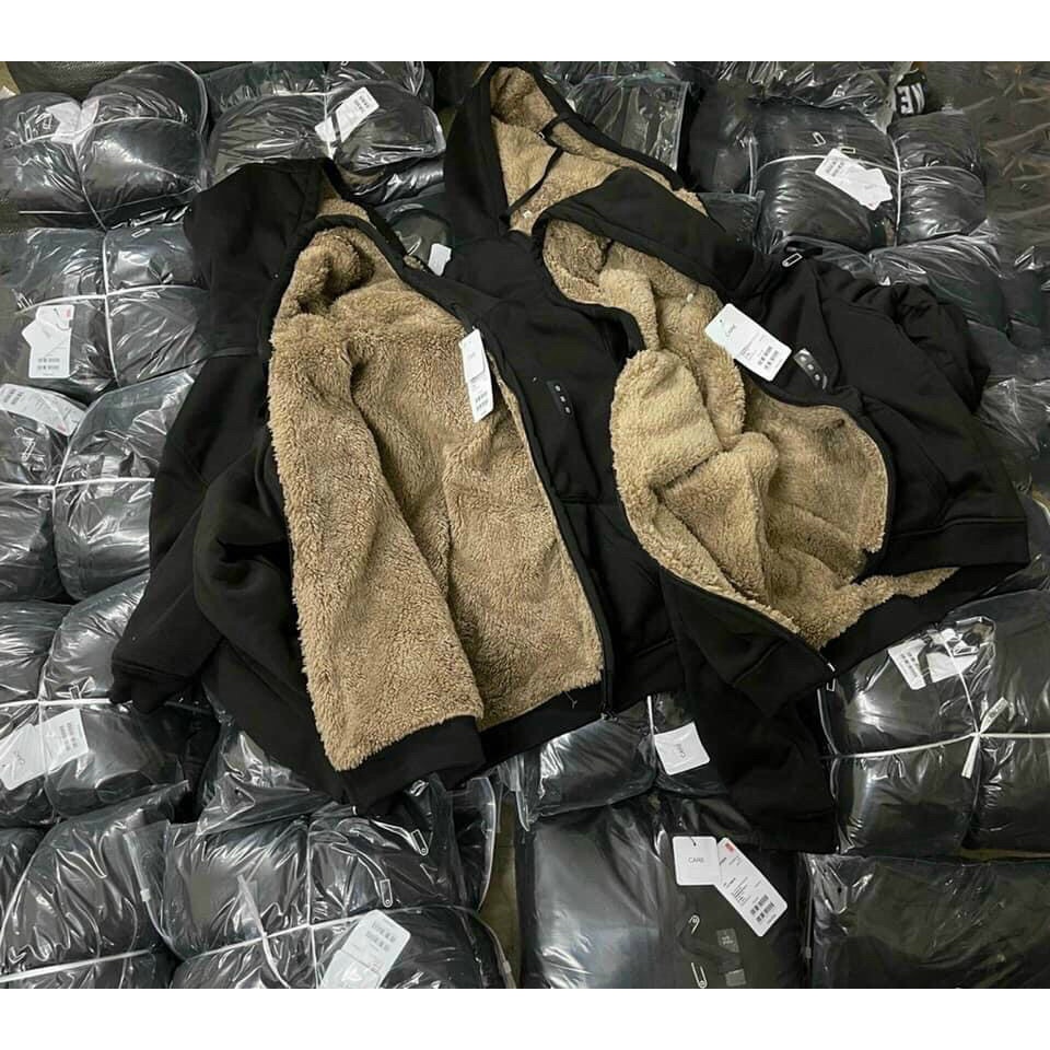 Áo nỉ hoodies lót lông cừu dày ấm đẹp nam nữ đôi nhóm