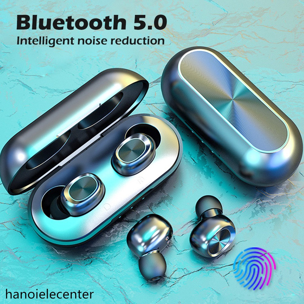 Tai Nghe Bluetooth 5.0 B5 TWS Chính Hãng Chống Ồn Cảm Ứng Kèm Phụ Kiện Có Mic Dành Cho Mọi Điện Thoại Thông Minh