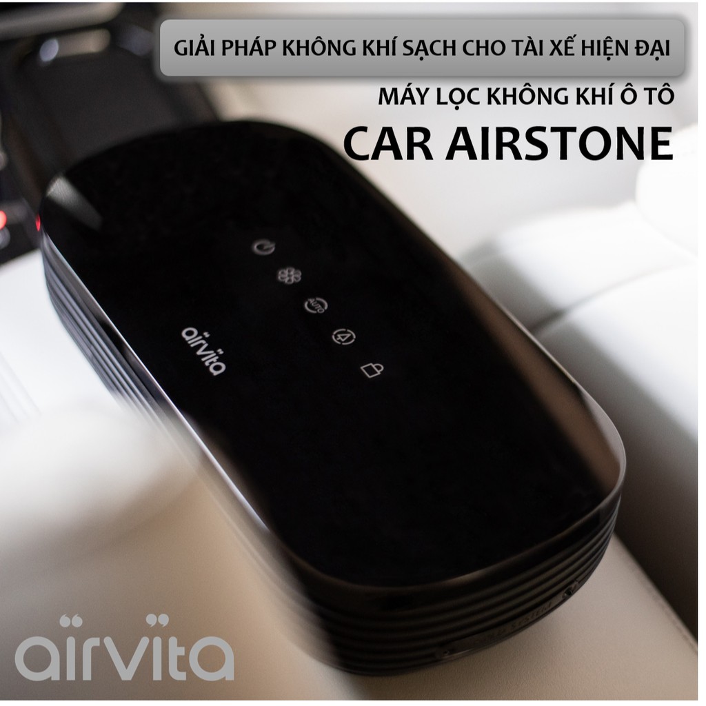 Máy lọc không khí ô tô Airvita Car Airstone Hàn Quốc lọc bụi mịn PM1.0 chỉ sau 10' - Nhập khẩu và bảo hành chính hãng