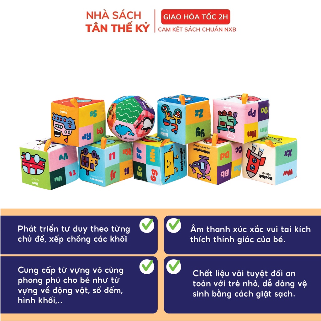 Đồ Chơi Hình Khối Xúc Xắc Lalala Baby Tặng Kèm Bóng Vải Cho Bé Vừa Chơi Vừa Học Tập TRAVEL BLOCK