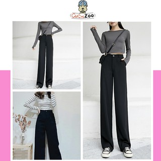 Quần ống rộng nữ cạp cao lưng thun vải tuyết mưa mềm mát - CUTEZOO