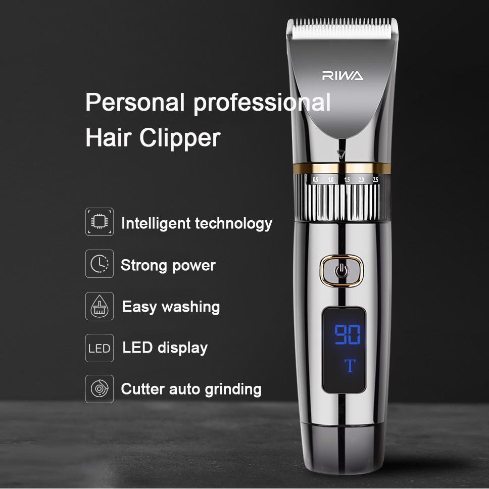 Xiaomi Youpin Tông đơ Riwa chuyên nghiệp dùng pin Lithium với lưỡi thép gốm mỏng chống thấm nước 100-240V cho nam và trẻ em