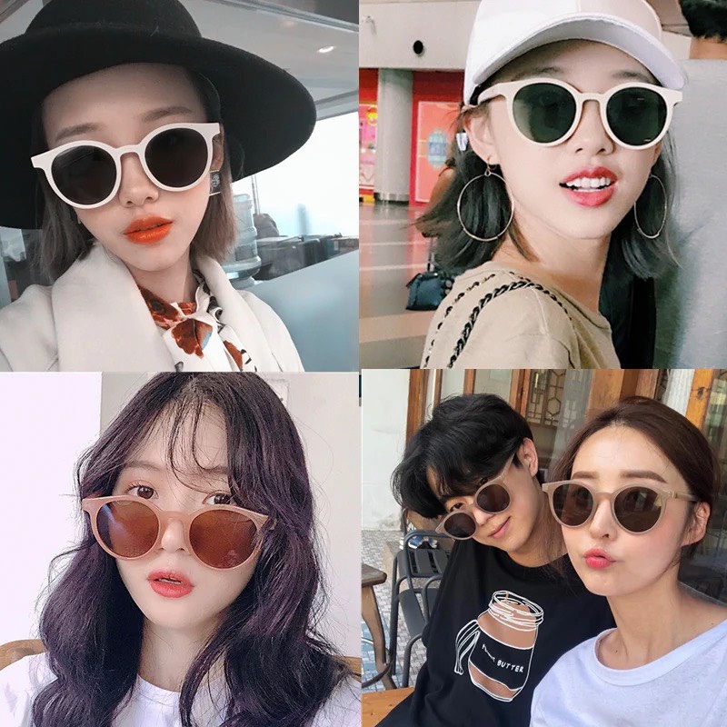 [ HOT] Kính râm gọng tròn với tròng chống tia UV400 phong cách Hàn Quốc