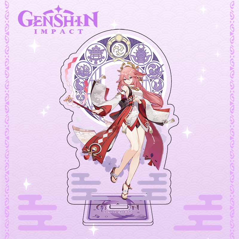 Mô hình Standee Mica Arcrylic nhân vật Genshin Impact 15cm Zhongli Xiao Lôi Thần Yelan kazuha Yae ayaka Hutao Ganyu