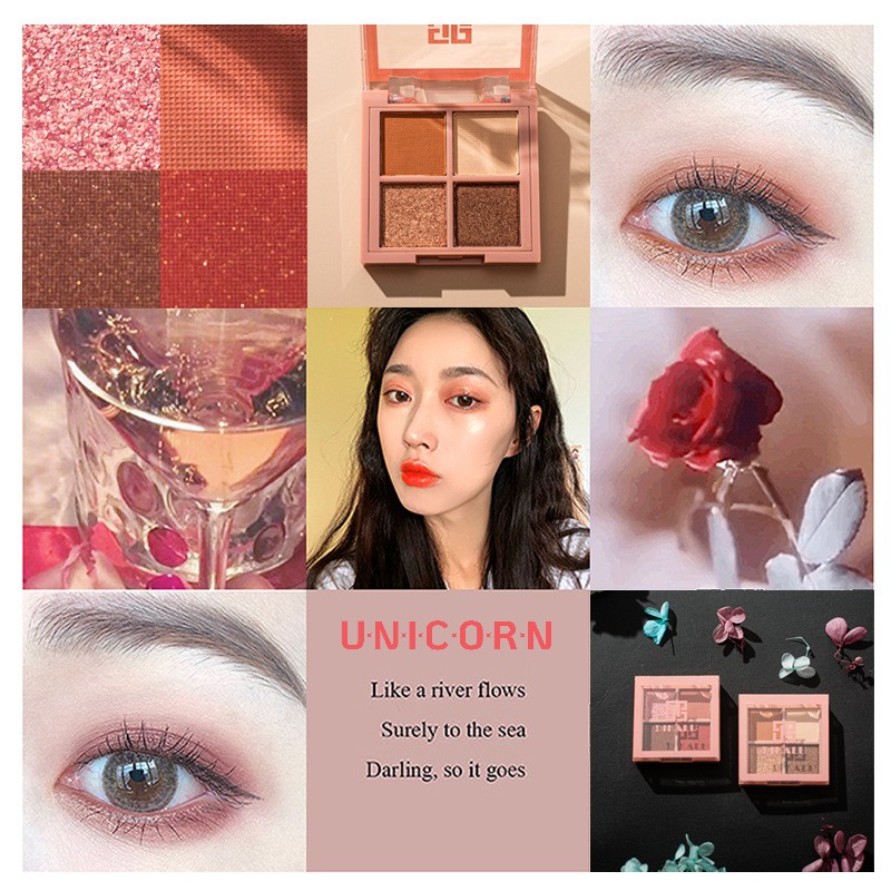 Bảng phấn mắt nhũ DIKALU 4 ô màu lên chuẩn trendy