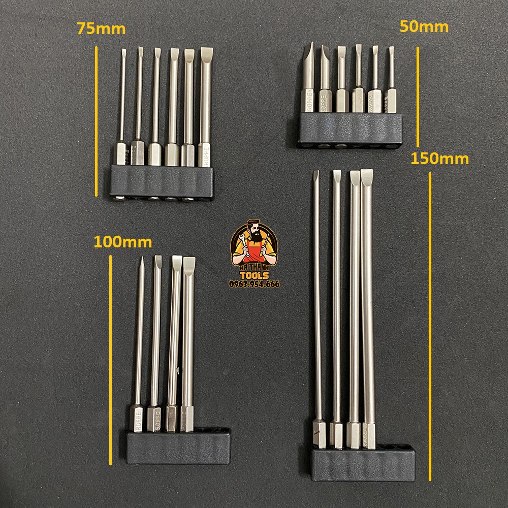 Bộ Mũi Bắn Vít 2 Cạnh BROPPE Chuôi Lục Giác - Đầy Đủ Kích Thước  Cho Khoan Pin, Khoan Điện
