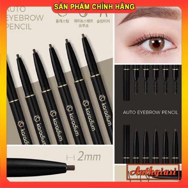 Chì Kẻ Mày KARADIUM Auto Eyebrow Pencil chống nước lâu trôi dạng vặn hai đầu