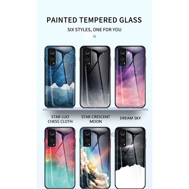 Ốp điện thoại Silicone mặt kính cường lực cho Vivo Y72 5G Y 72 VivoY72 5G