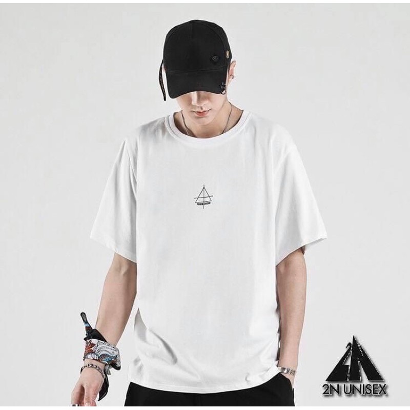 [ Có Ảnh Thật ] Áo thun unisex tay lỡ form rộng - Phông thêu tam giác | BigBuy360 - bigbuy360.vn