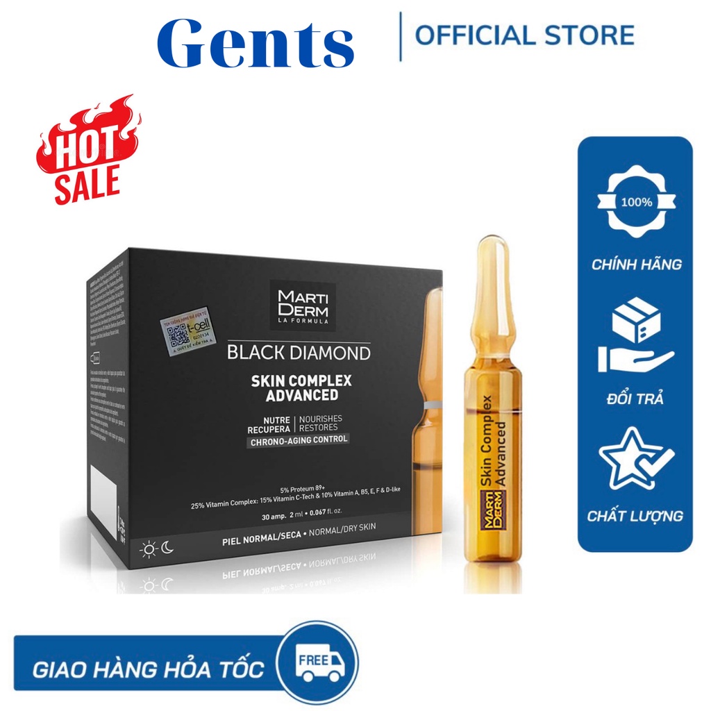 MARTIDERM BLACK DIAMOND AMPOULE tinh chất sáng da trẻ hóa da (ỐNG LẺ) GentsOfficialStore