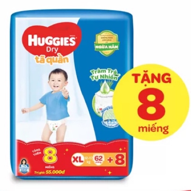 [ Tặng 8 Miếng ] Tã Quần Huggies Size XL - 62 Miếng