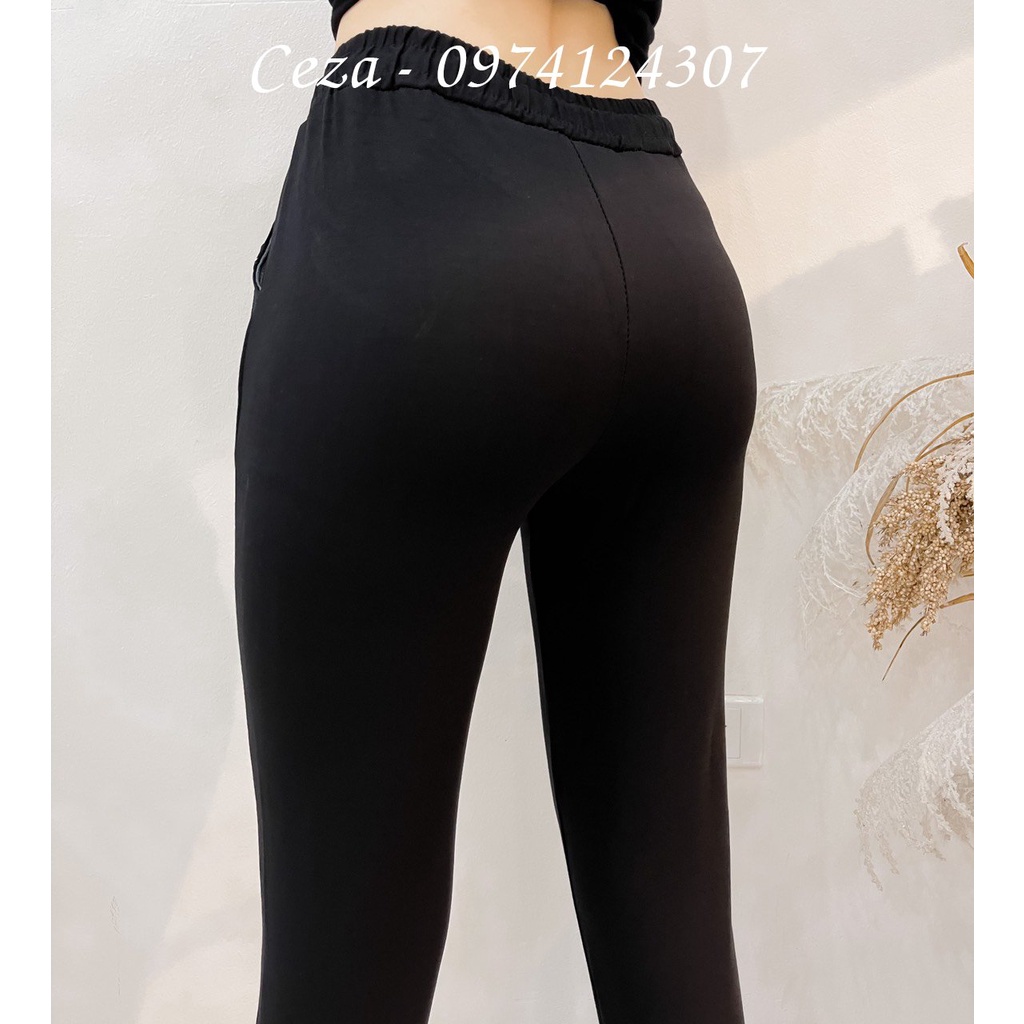 Quần jogger nữ,quần thể thao nữ phối sọc trắng bo gấu chất cotton xuất khẩu ,co giãn siêu tốt bigsize đến 85kg - Ceza