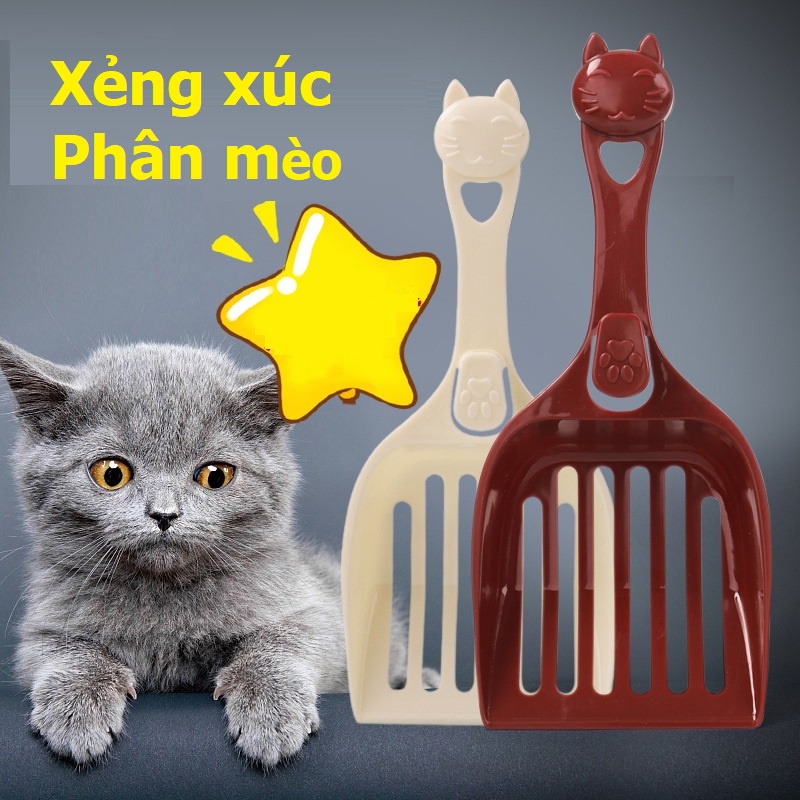Xẻng xúc cát vệ sinh cho mèo có móc gắn chậu cát