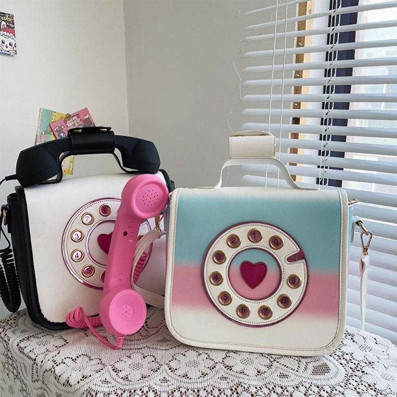 Youyo Túi Xách Da PU Đeo Chéo Hình Điện Thoại Phong Cách Retro Cho Nữ