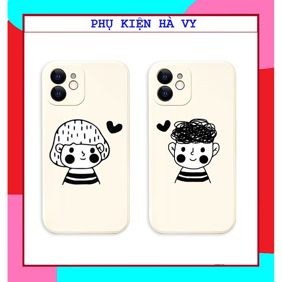 Ốp lưng iphone hình goodboy and goodgirl cute cạnh vuông giả ip12 5/5s/6/6plus/6s/7/7plus/8/8plus/x/xr/xs/11/12/pro/max