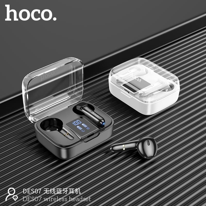 Tai Nghe Bluetooth TWS Hoco DES07 V5.0 Pin 280mAh 5h Nghe Gọi / 3h Nghe Nhạc Âm Chất - Hàng Chính Hãng