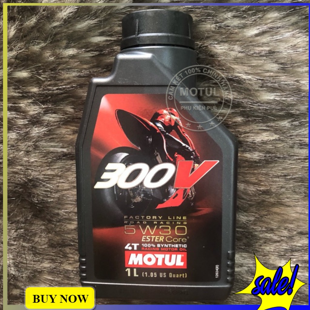 Nhớt Xe Moto/ Phân Khối Lớn Motul 300V 5W30 Bình 1 Lít Hàng Nhập Khẩu Chính Hãng